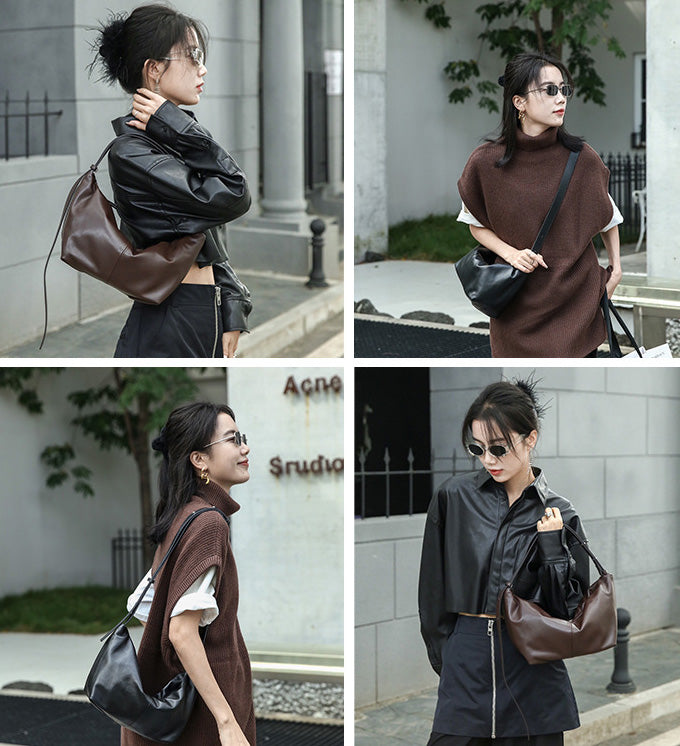 Li Ji | Original handmade genuine leather | Korean version of the new first-layer cow leather dumpling bag made of genuine leather No. 9935 