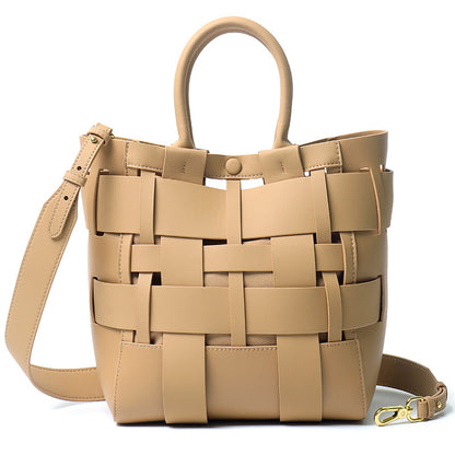 Li Ji | Original handmade leather | Simple large-capacity woven bag with hollow design No. A2870 