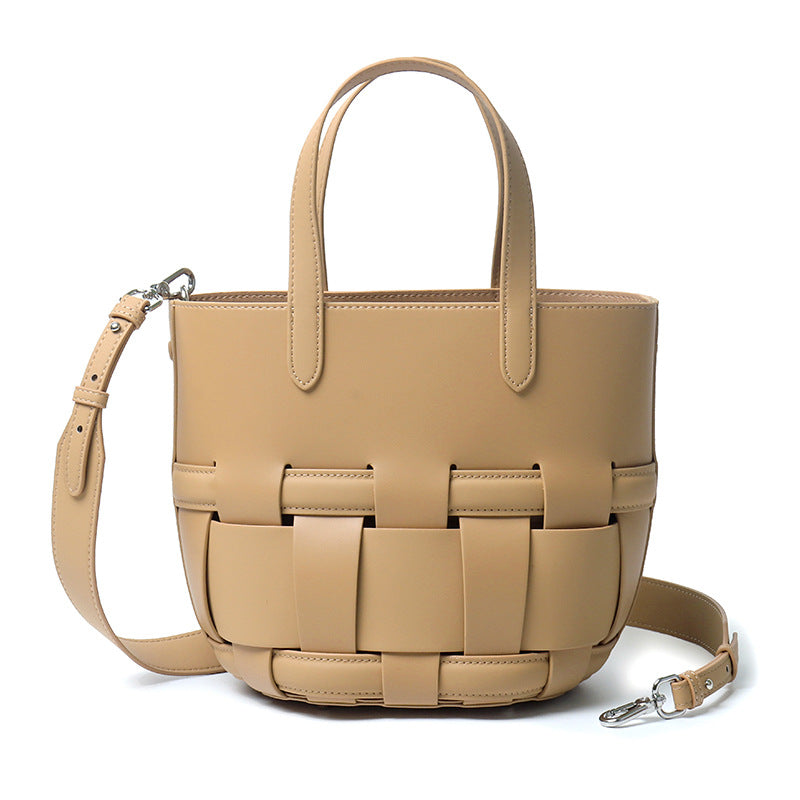 Li Ji | Original handmade leather | Simple large-capacity woven bag with hollow design No. A2870 