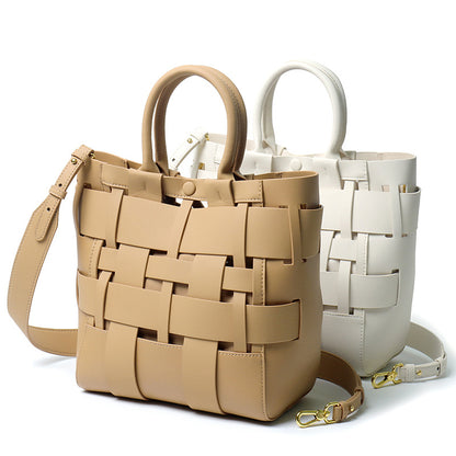 Li Ji | Original handmade leather | Simple large-capacity woven bag with hollow design No. A2870 