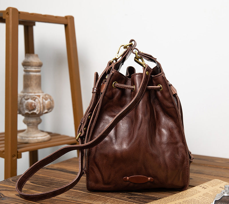 Li Ji | Original handmade genuine leather | Invincible texture and wrinkled armpit bag No. A6086 