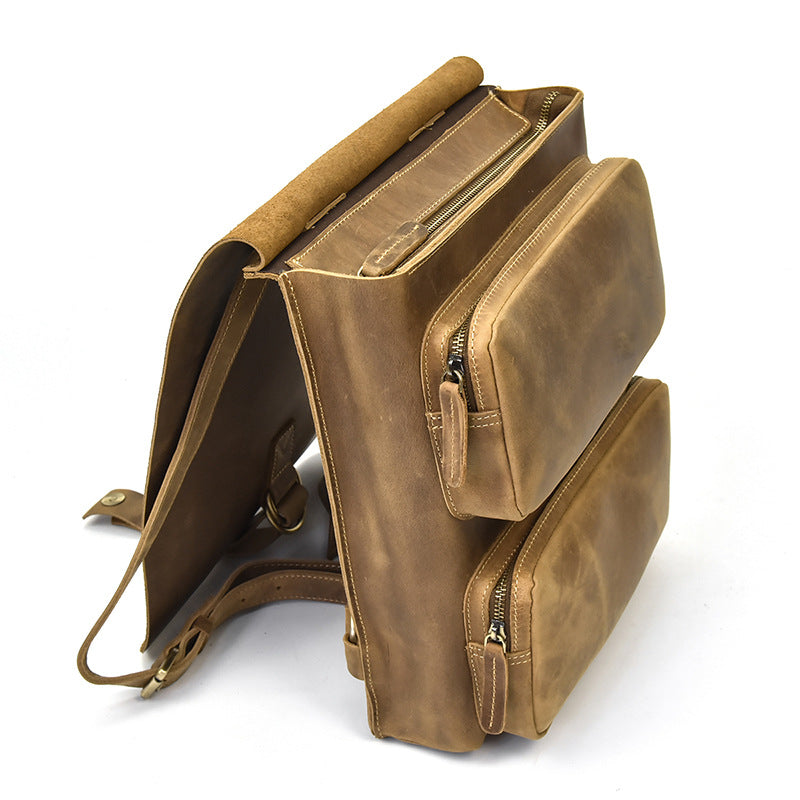 Lee Kee | Original handmade genuine leather | Backpack made by Genderless Crazy Horse Leather No. B1029 