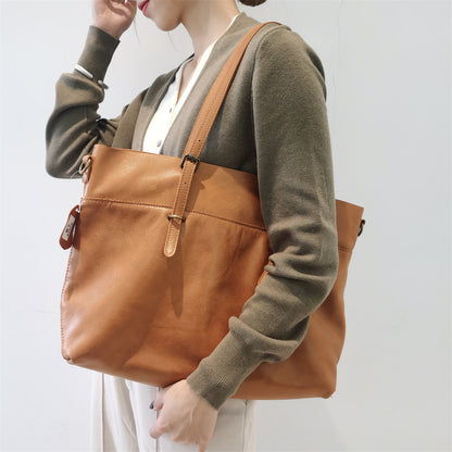 Li Ji | Original handmade genuine leather | Exquisite and warm style cow leather tote bag No. B289 