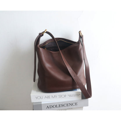 Li Ji | Original handmade genuine leather | Lightweight soft leather bag~Simple first-layer cowhide shoulder bag No. B411 