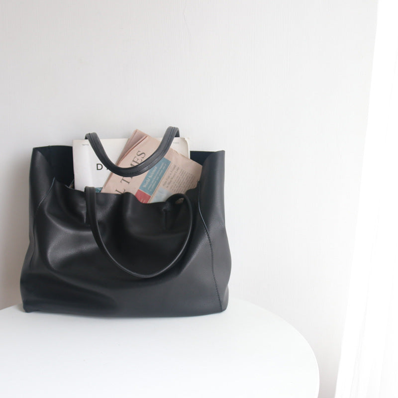 Li Ji | Original handmade leather | Natural leather, European and American simple shopping bag No. B598 