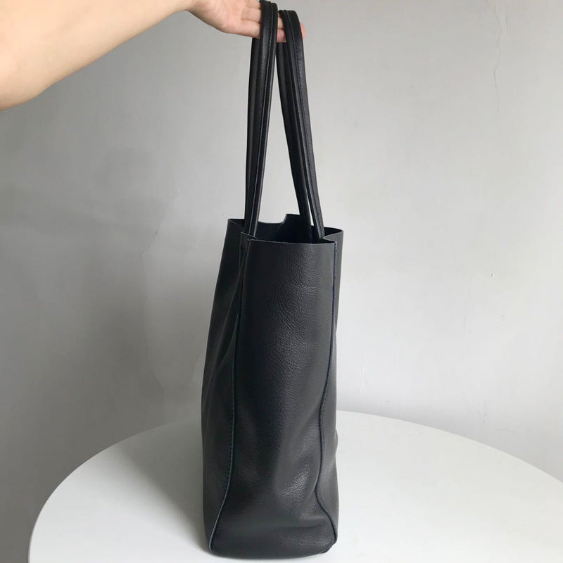 Li Ji | Original handmade leather | Natural leather, European and American simple shopping bag No. B598 