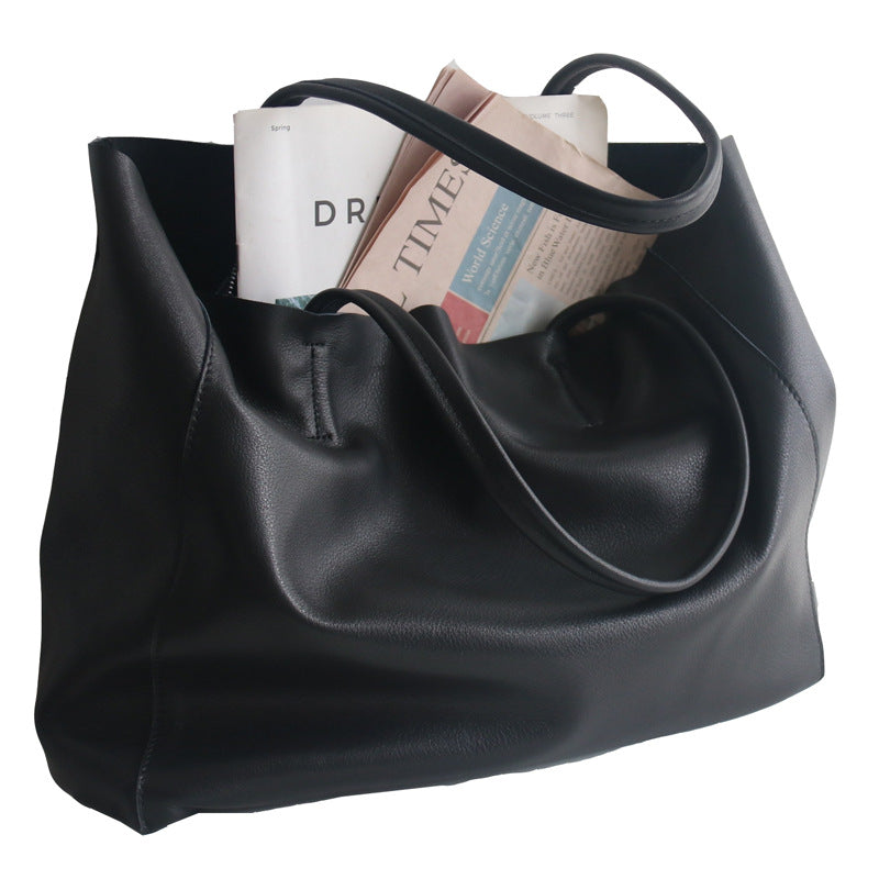 Li Ji | Original handmade leather | Natural leather, European and American simple shopping bag No. B598 