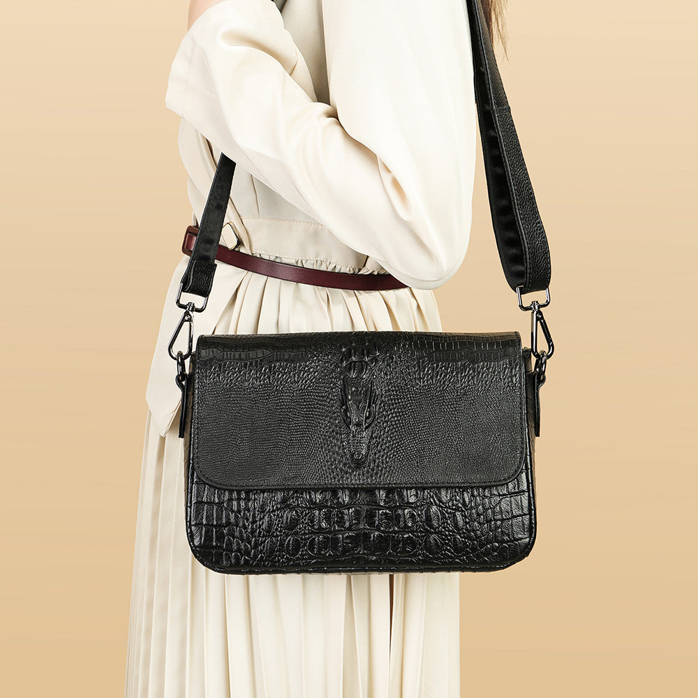 Li Ji | Original handmade genuine leather | Fashion's new favorite genuine leather crocodile pattern cross-body bag No. B7729 