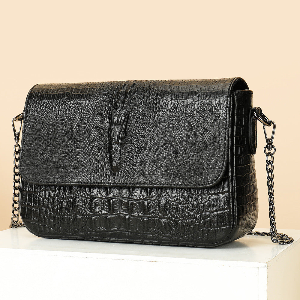 Li Ji | Original handmade genuine leather | Fashion's new favorite genuine leather crocodile pattern cross-body bag No. B7729 