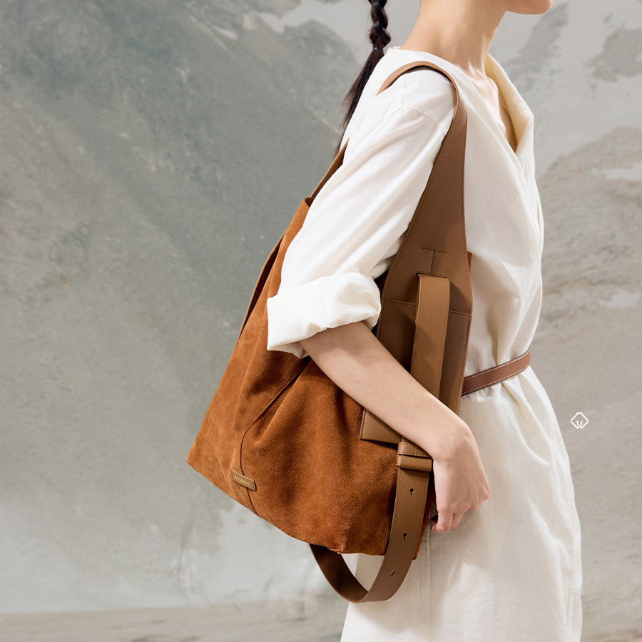 Li Ji | Original handmade genuine leather | Tote bag with lazy feel and looks good on anyone carrying it No. BB2210