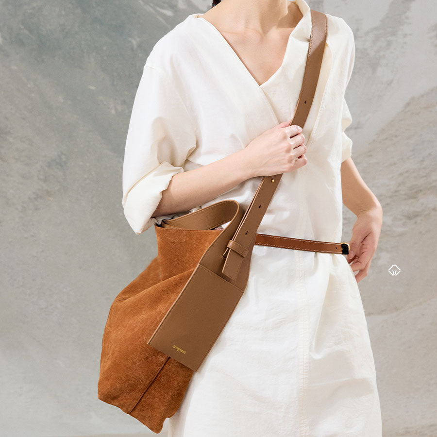 Li Ji | Original handmade genuine leather | Tote bag with lazy feel and looks good on anyone carrying it No. BB2210