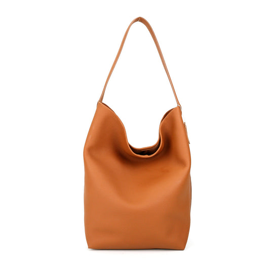 Li Ji | Original handmade genuine leather | Soft cowhide casual large-capacity bucket bag No. D112