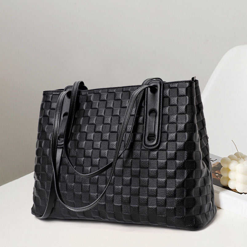 Li Ji | Original handmade genuine leather | Embossed plaid hand-touched handbag No. E0368 