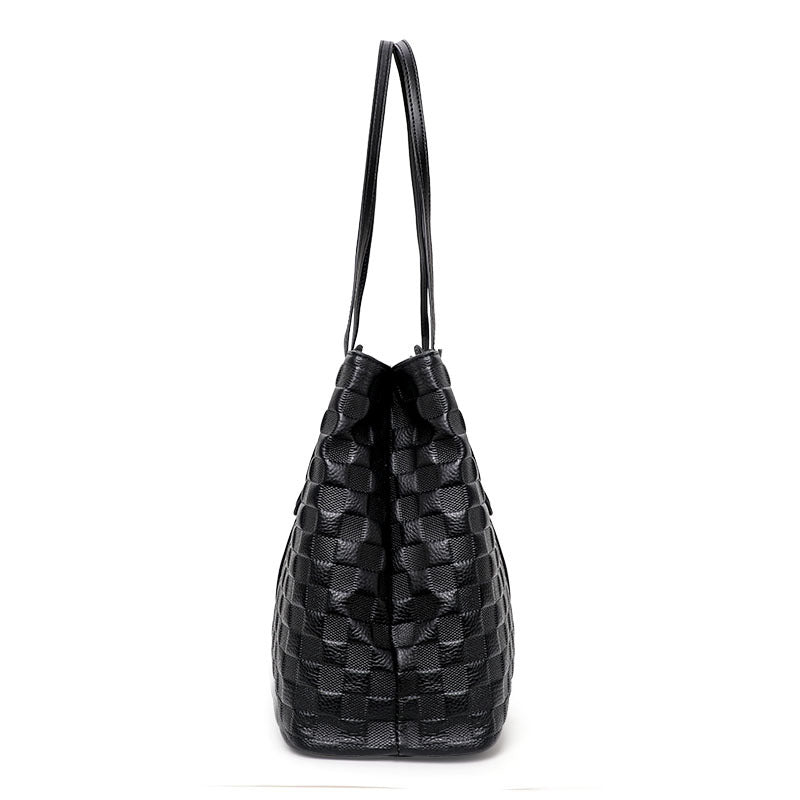 Li Ji | Original handmade genuine leather | Embossed plaid hand-touched handbag No. E0368 