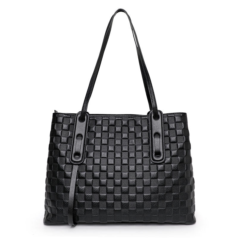 Li Ji | Original handmade genuine leather | Embossed plaid hand-touched handbag No. E0368 