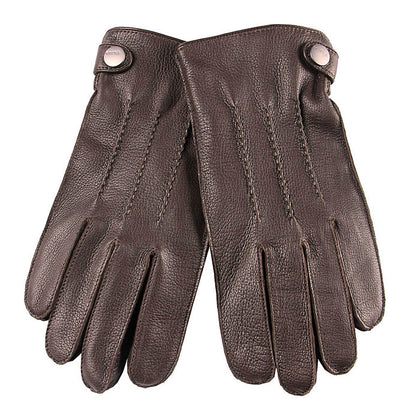 Li Ji | Original handmade genuine leather | Imported deerskin winter warm cashmere lined driving gloves No. EM012