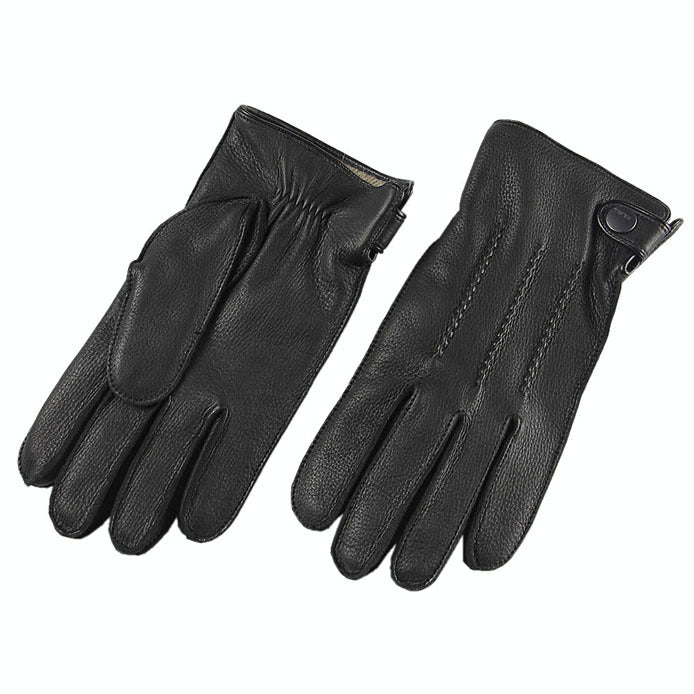 Li Ji | Original handmade genuine leather | Imported deerskin winter warm cashmere lined driving gloves No. EM012