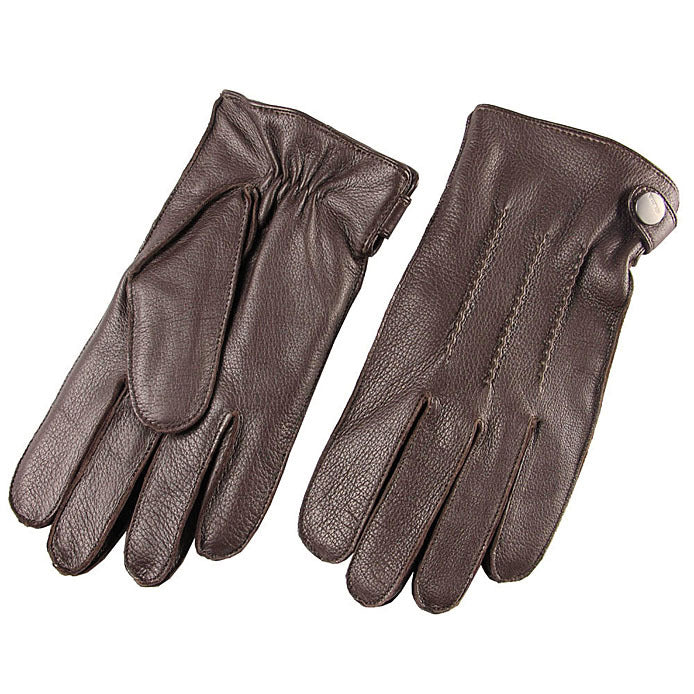 Li Ji | Original handmade genuine leather | Imported deerskin winter warm cashmere lined driving gloves No. EM012