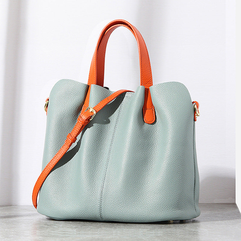 Li Ji | Original handmade genuine leather | High-end texture soft leather large-capacity tote bag No. F2220