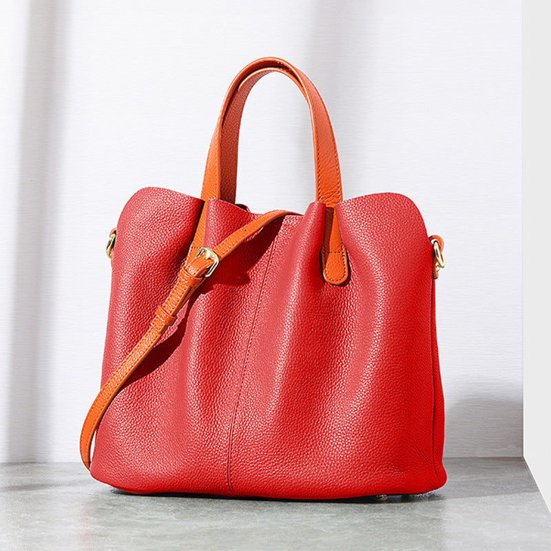 Li Ji | Original handmade genuine leather | High-end texture soft leather large-capacity tote bag No. F2220