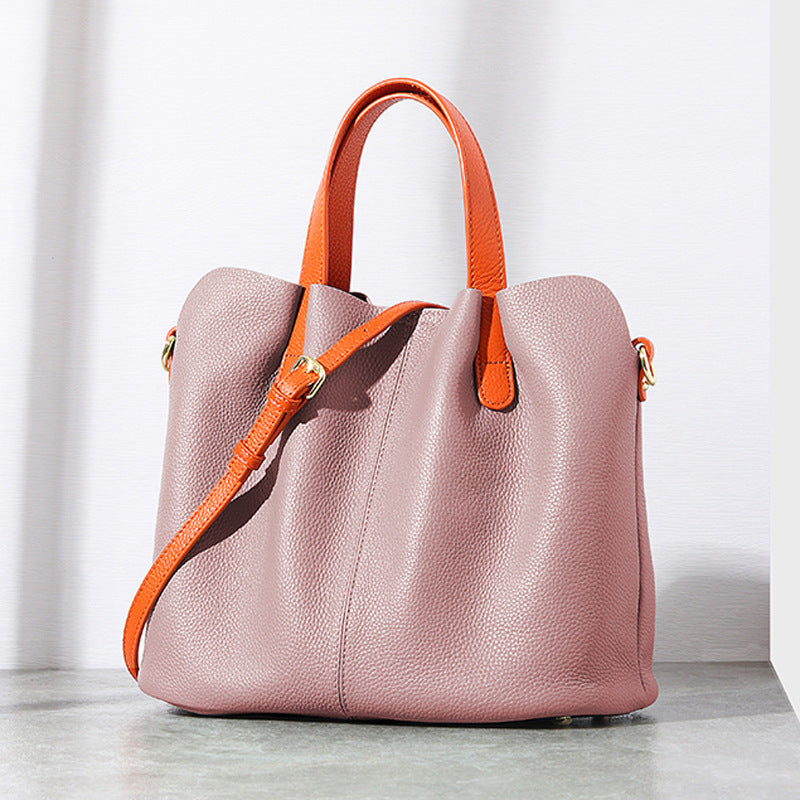 Li Ji | Original handmade genuine leather | High-end texture soft leather large-capacity tote bag No. F2220