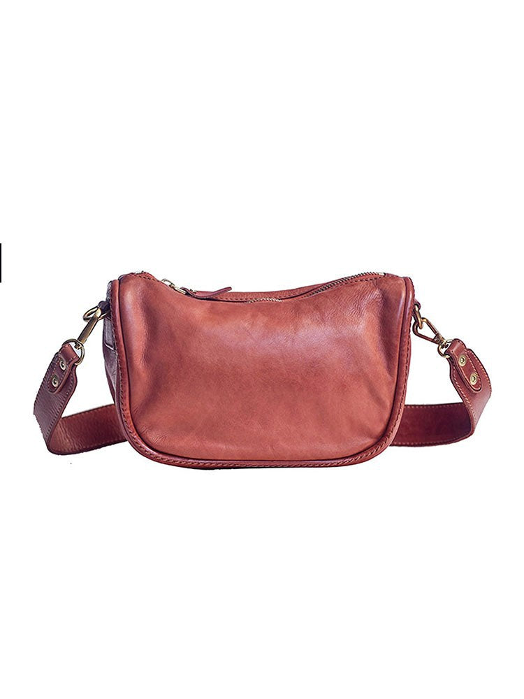 Li Ji | Original handmade genuine leather | Xia's new work! Wide shoulder strap saddle bag No. F7022 