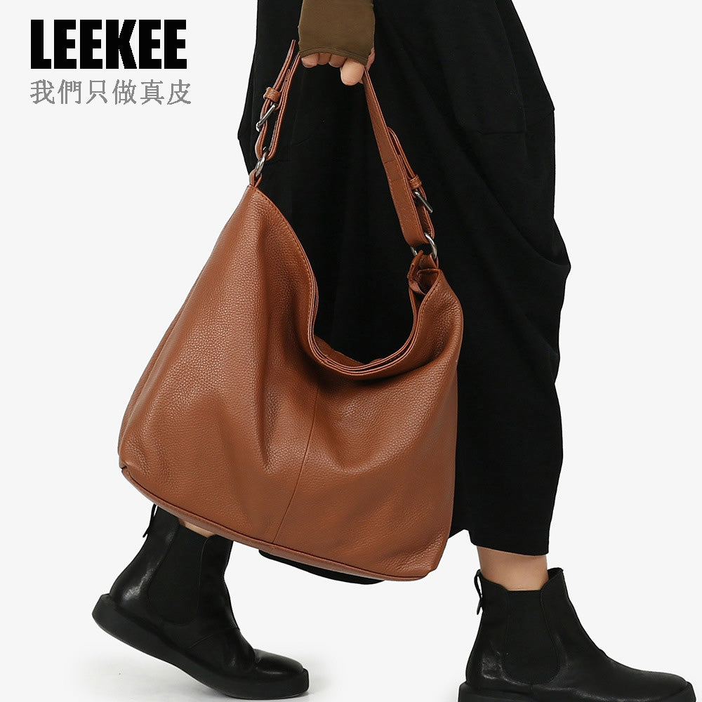 Li Ji | Original handmade leather | European and American casual soft leather tote bag No. F790