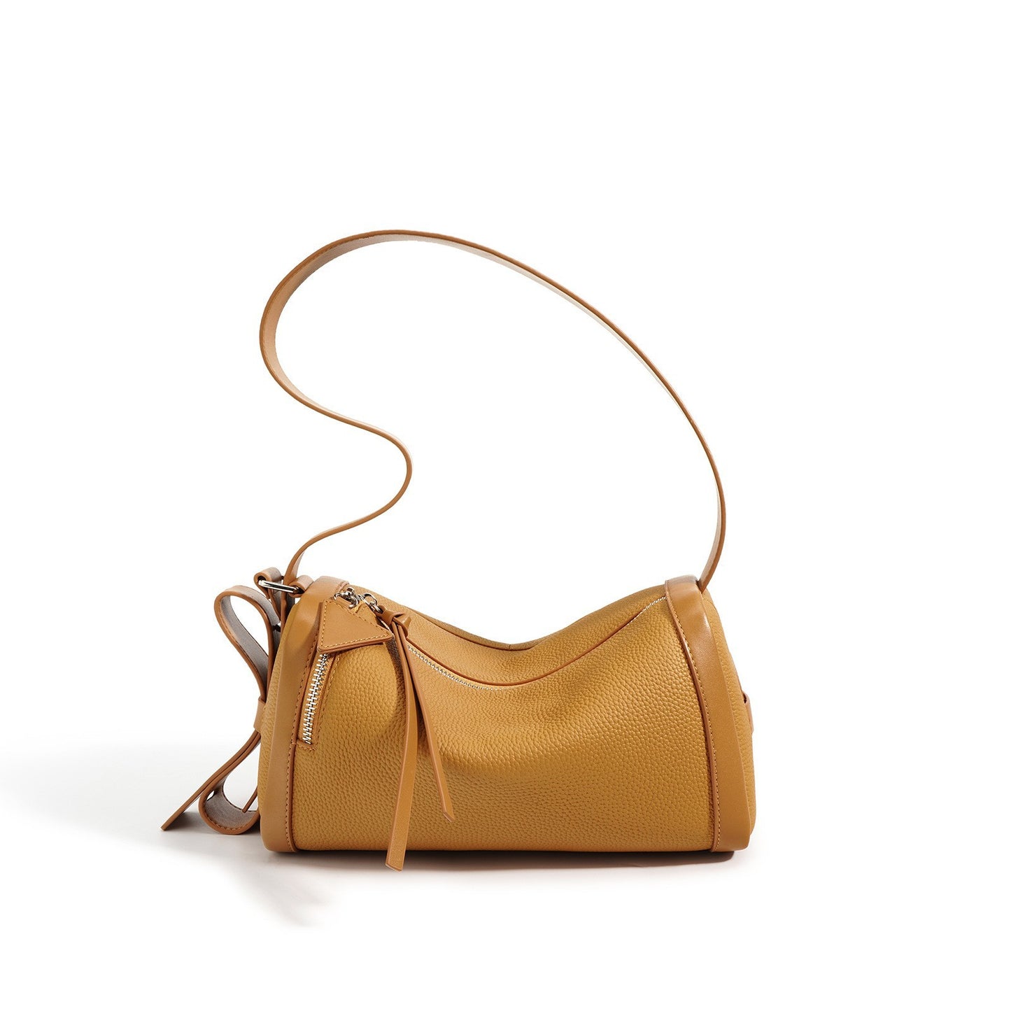 Li Ji | Original handmade genuine leather | Simple, pebbled and high-end pillow bag No. F9564