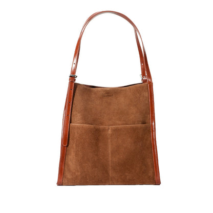 Li Ji | Original handmade genuine leather | Textured strong abrasive sand leather tote bag No. F9642 