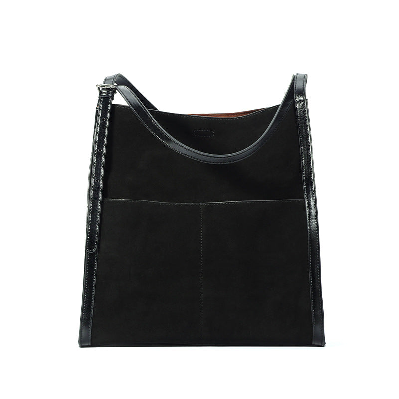 Li Ji | Original handmade genuine leather | Textured strong abrasive sand leather tote bag No. F9642 