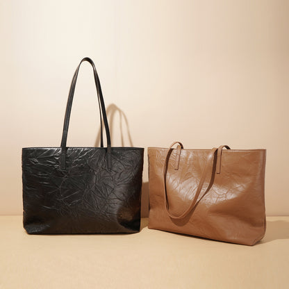 Li Ji | Original handmade genuine leather | High-end genuine leather large-capacity commuter tote bag No. F9647 