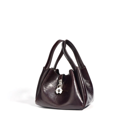 Li Ji | Original handmade genuine leather | Textured oil wax cowhide and soft vegetable basket bag No. F9690C