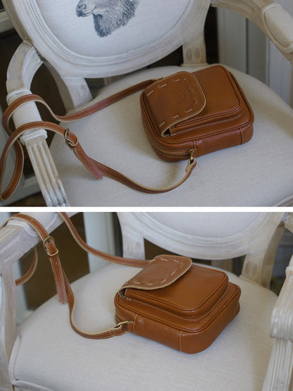 Li Ji | Original handmade genuine leather | Simple and refined genuine leather small bag No. GJ0646 