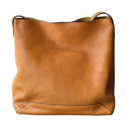 Li Ji | Original handmade leather | Korean vegetable tanned cowhide retro large-capacity tote bag No. H3019