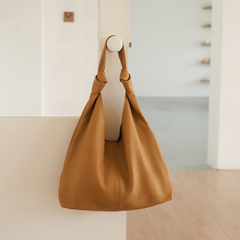 Li Ji | Original handmade genuine leather | Advanced minimalist casual soft leather armpit bag No. H9125