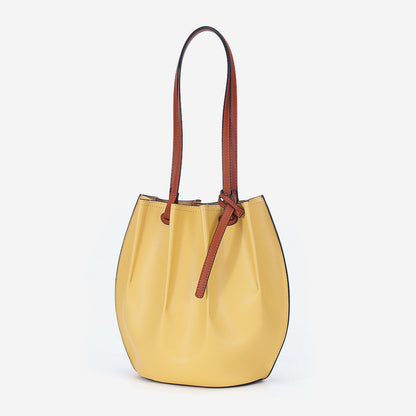 Li Ji | Original handmade leather | OMG! ! Renji Simple Contrasting Color Basket Bag No. L2127 