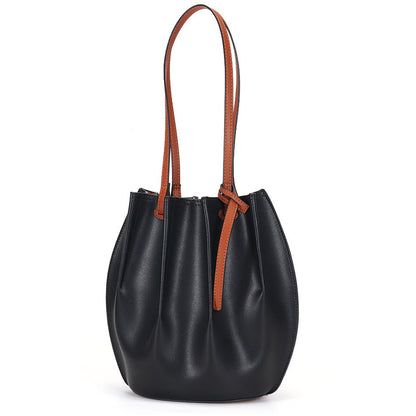 Li Ji | Original handmade leather | OMG! ! Renji Simple Contrasting Color Basket Bag No. L2127 