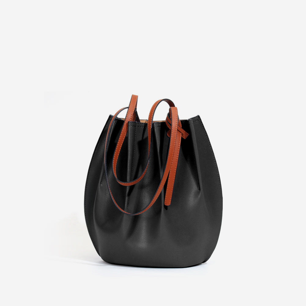 Li Ji | Original handmade leather | OMG! ! Renji Simple Contrasting Color Basket Bag No. L2127 