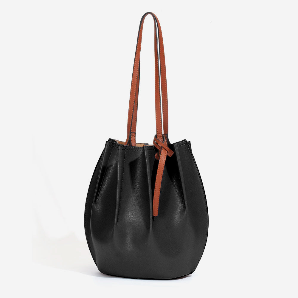 Li Ji | Original handmade leather | OMG! ! Renji Simple Contrasting Color Basket Bag No. L2127 