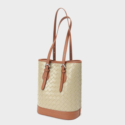 Li Ji | Original handmade leather | Simple shape, casual woven tote bag No. L2458 