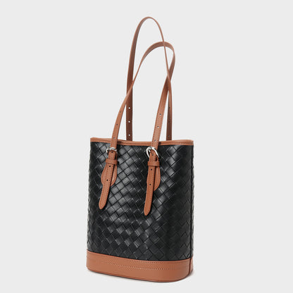 Li Ji | Original handmade leather | Simple shape, casual woven tote bag No. L2458 