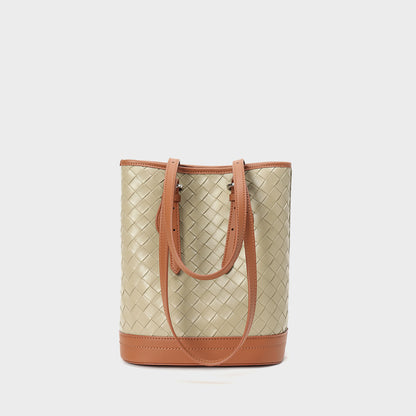 Li Ji | Original handmade leather | Simple shape, casual woven tote bag No. L2458 