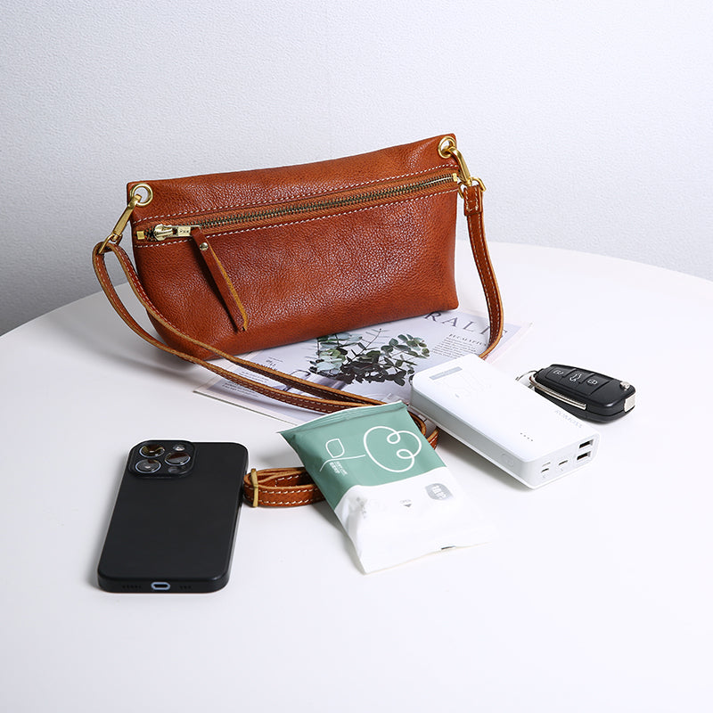 Li Ji | Original handmade genuine leather | Xia's natural second-layer cowhide simple mobile phone bag No. L316 