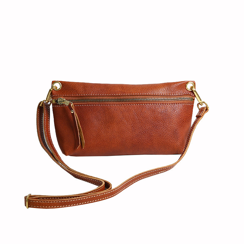 Li Ji | Original handmade genuine leather | Xia's natural second-layer cowhide simple mobile phone bag No. L316 