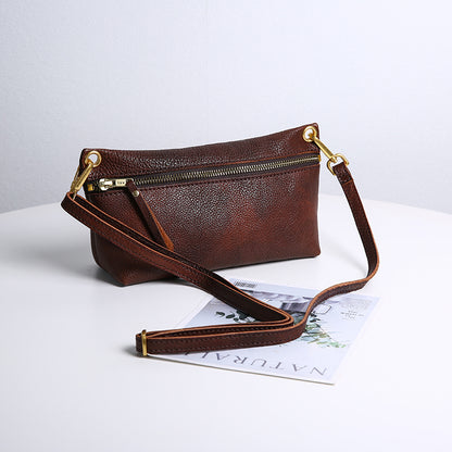 Li Ji | Original handmade genuine leather | Xia's natural second-layer cowhide simple mobile phone bag No. L316 