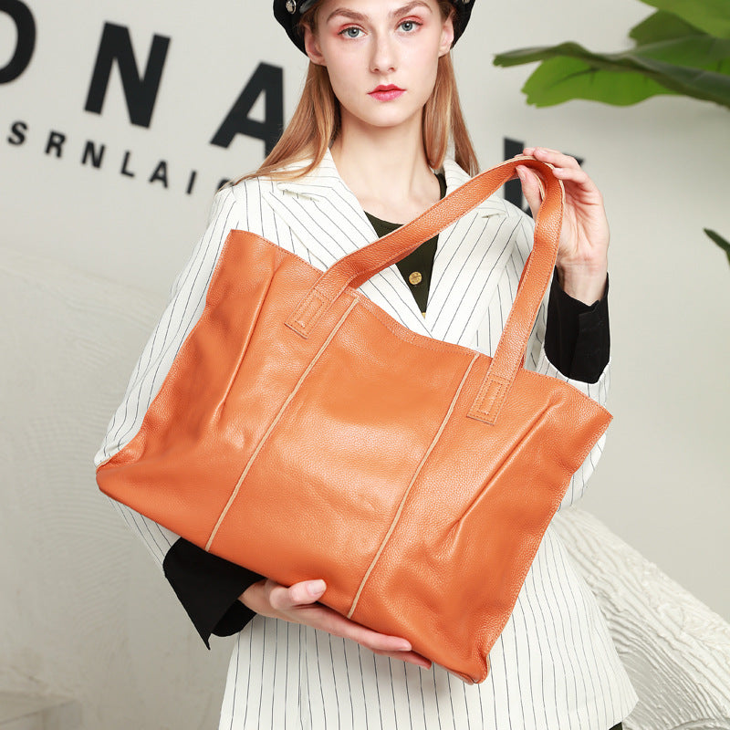 Li Ji | Original handmade genuine leather | Top-quality first-layer cowhide tote bag No. L9003 