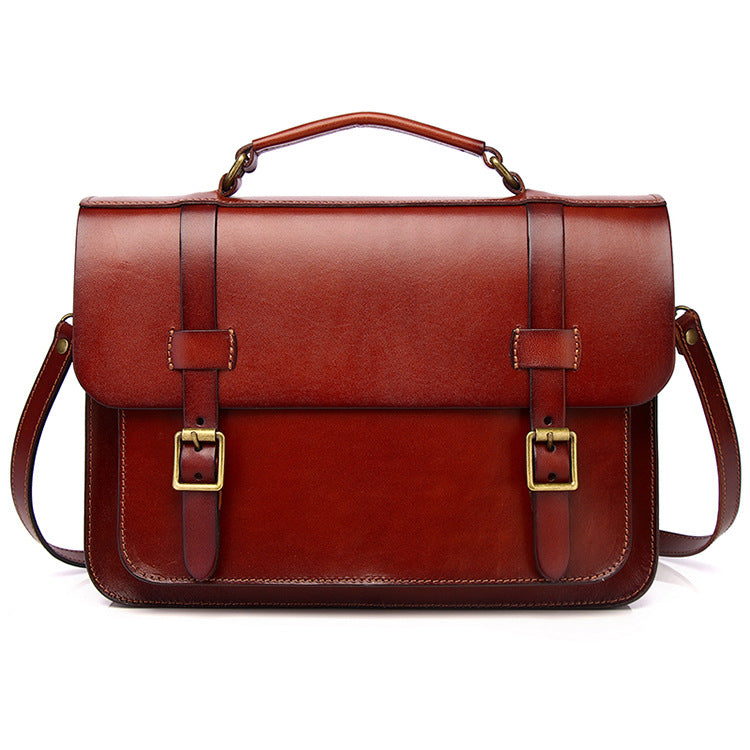 Li Ji | Original handmade leather | British style postman functional Cambridge bag 210227