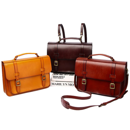 Li Ji | Original handmade leather | British style postman functional Cambridge bag 210227