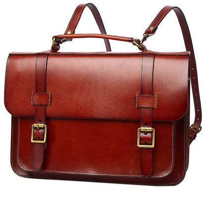 Li Ji | Original handmade leather | British style postman functional Cambridge bag 210227