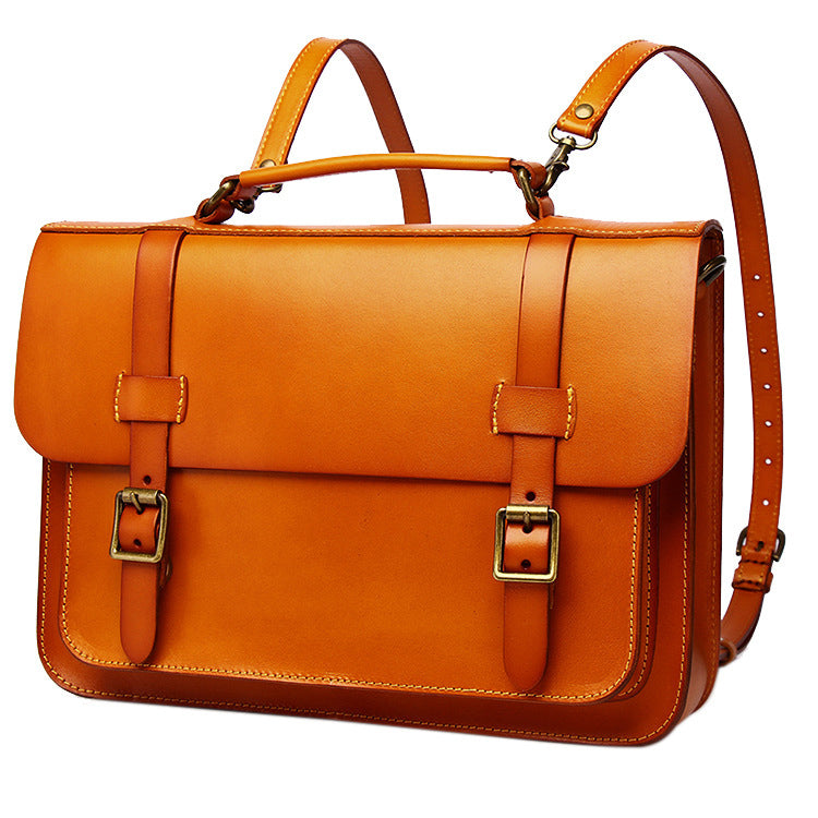 Li Ji | Original handmade leather | British style postman functional Cambridge bag 210227